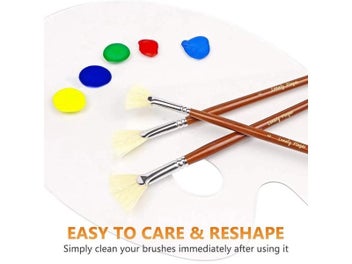 Listing 5 of 9 for 7pcs Fan Bristle Paint Brush Set 100 Natural Hog Bristle Anti-Shedding Tip For