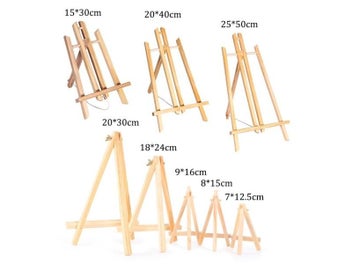 Listing 3 of 10 for Mini Easel Frame Wood Tripod In Multiple Sizes For Wedding Table Display