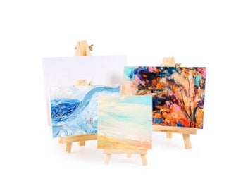 Listing 8 of 10 for Mini Easel Frame Wood Tripod In Multiple Sizes For Wedding Table Display