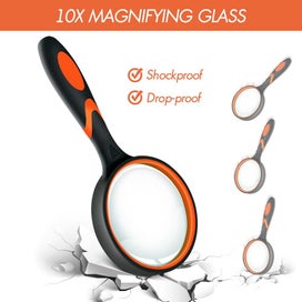 Listing 2 of 6 for 2 Pack 10X Magnifying Glass for Seniors Kids Non-Slip Handheld Magnifier