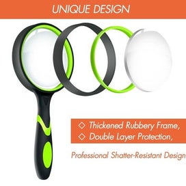 Listing 6 of 6 for 2 Pack 10X Magnifying Glass for Seniors Kids Non-Slip Handheld Magnifier