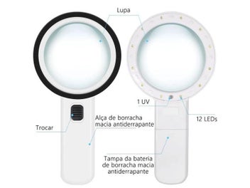 Listing 5 of 11 for 30X Handheld Magnifier 12 LED Illuminated Magnifying Glass With Light For