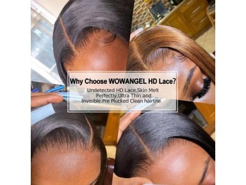 Listing 3 of 8 for 7x7/6x6/5x5 HD Lace Closure Human Hair Melt Skin Deep Part Natural Scalp Real