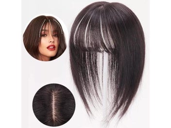 Listing 2 of 9 for Invisible Synthetic Front Neat Bang Hair Fake Fringe Clip In Bang Cover White