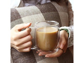 Listing 6 of 10 for Double Wall High Borosilicate Glass Mug Heat Resistant Handle For Drinks