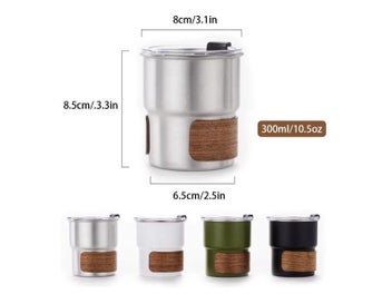 Listing 4 of 9 for Leeseph Stainless Steel Coffee Camping Mug With Lid Portable Heat Resistant