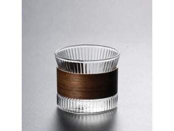 Listing 3 of 10 for GIANXI Japanese Style Tea Cups With Walnut Sleeve High Grade Transparent Mug