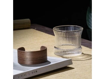 Listing 6 of 10 for GIANXI Japanese Style Tea Cups With Walnut Sleeve High Grade Transparent Mug