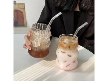 Listing 3 of 10 for Lazzy House Glass Coffee Mugs Milk Cup Heat Resistant Drinking Glasses