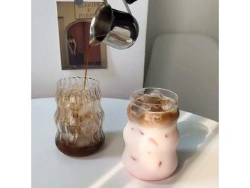 Listing 4 of 10 for Lazzy House Glass Coffee Mugs Milk Cup Heat Resistant Drinking Glasses