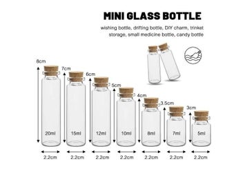 Listing 8 of 10 for 10Pcs Mini Clear Glass Bottles With Cork Stopper For Wedding DIY