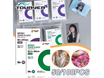 Listing 3 of 10 for 50/100Pcs Korea Card Sleeves Clear Acid Free-No CPP HARD 3 Inch Photocard Film