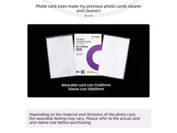 Listing 6 of 10 for 50/100Pcs Korea Card Sleeves Clear Acid Free-No CPP HARD 3 Inch Photocard Film
