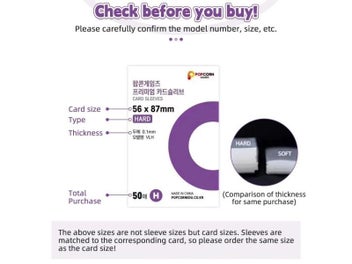Listing 8 of 10 for 50/100Pcs Korea Card Sleeves Clear Acid Free-No CPP HARD 3 Inch Photocard Film
