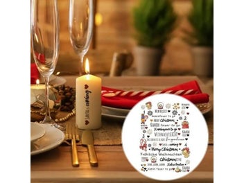 Listing 4 of 9 for Christmas Candle Sticker Color Exquisite Pattern Candle Tattoo Film Sticker
