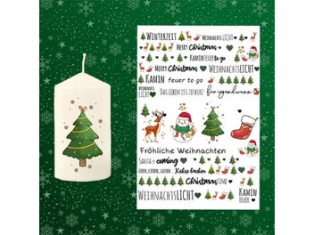 Listing 6 of 9 for Christmas Candle Sticker Color Exquisite Pattern Candle Tattoo Film Sticker