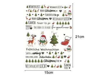 Listing 7 of 9 for Christmas Candle Sticker Color Exquisite Pattern Candle Tattoo Film Sticker
