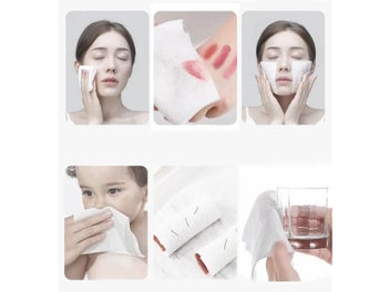 Listing 6 of 9 for Cotton Disposable Face Towel For Skincare Wet Dry Wipes Makeup Remover