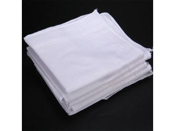 Listing 3 of 9 for 5pcs New White Pocket Cotton Handkerchiefs Reusable Hanky 40*40cm Special