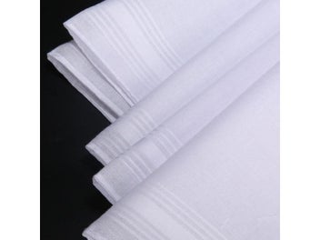 Listing 5 of 9 for 5pcs New White Pocket Cotton Handkerchiefs Reusable Hanky 40*40cm Special