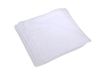 Listing 6 of 9 for 5pcs New White Pocket Cotton Handkerchiefs Reusable Hanky 40*40cm Special