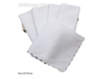 Listing 3 of 8 for 5Pcs/lot Solid Lace Cotton Handkerchiefs For Women Kids Birthday/Christmas Gift