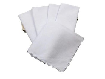 Listing 6 of 8 for 5Pcs/lot Solid Lace Cotton Handkerchiefs For Women Kids Birthday/Christmas Gift