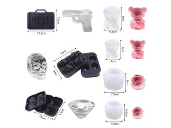 Listing 4 of 10 for 3D Diamond Skull Silicone Ice Mold Tray For Whiskey Cocktails