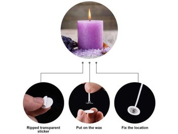 Listing 5 of 9 for 8mm/10mm/15mm/20mm White Candle Wick Stickers Double-sided Adhesive For DIY