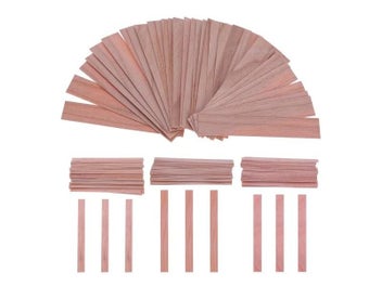 Listing 3 of 10 for 50/100PCS Wooden Candle Wicks Candle Making Wicks Naturally Smokeless Wood Core