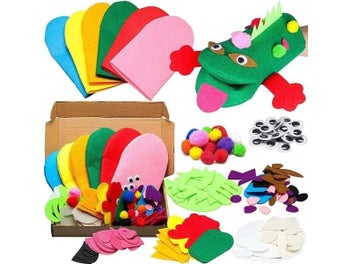 Listing 1 of 9 for 6Pcs Hand Puppet Making Kit For Kids Art Craft Felt Toys Make Your Own Sock