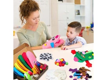 Listing 7 of 9 for 6Pcs Hand Puppet Making Kit For Kids Art Craft Felt Toys Make Your Own Sock