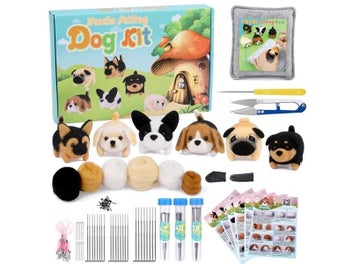 Listing 3 of 9 for KRABALL Dog Wool Felting Non-Finished Material Package For DIY Doll Toy Gift