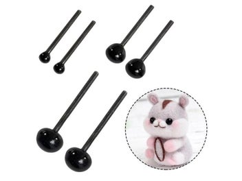 Listing 3 of 10 for 100Pcs Mini 2/3/4mm Black Plastic Eyes For Bear Animals Dolls Plush Toys
