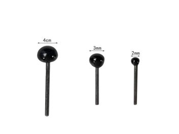 Listing 4 of 10 for 100Pcs Mini 2/3/4mm Black Plastic Eyes For Bear Animals Dolls Plush Toys