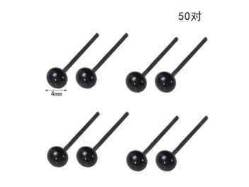 Listing 7 of 10 for 100Pcs Mini 2/3/4mm Black Plastic Eyes For Bear Animals Dolls Plush Toys