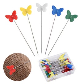 Listing 2 of 3 for 200Pcs Colorful Quilting Pins Flat Head Sewing Pins with Plastic Box