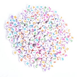 Listing 1 of 3 for Acrylic Letter Beads A-Z Round Alphabet Beads