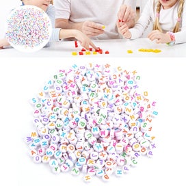 Listing 2 of 3 for Acrylic Letter Beads A-Z Round Alphabet Beads