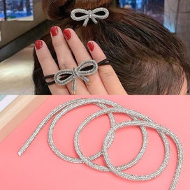 Listing 3 of 3 for 6mm 1m Rhinestones Tube Rope Trim Chain DIY Clothes Decoration