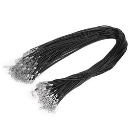 Listing 3 of 3 for 100pcs Lobster Clasp Wax Rope Waxed Thread Leather Cord Necklace DIY Jewelry