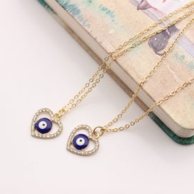 Listing 2 of 3 for Evil Eye Necklace Heart Water Wave Chain
