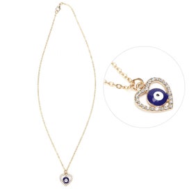Listing 3 of 3 for Evil Eye Necklace Heart Water Wave Chain