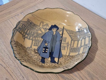 Listing 7 of 14 for Rare Royal Doulton Night of the Watchman Dinner Bowl - Made in England - 1920s