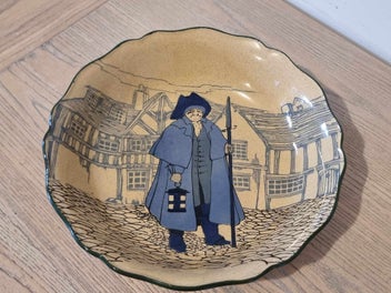 Listing 14 of 14 for Rare Royal Doulton Night of the Watchman Dinner Bowl - Made in England - 1920s