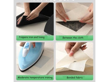 Listing 7 of 10 for 1x1M Black White Double-sided Interlining Adhesive Fabric Hem Tape DIY Sewing