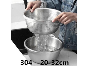 Listing 3 of 10 for 304 Stainless Steel Drain Basket Vegetable Rice Washing Basin Water Leakage