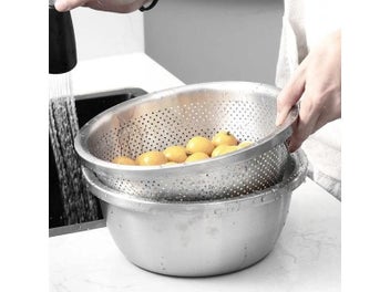 Listing 5 of 10 for 304 Stainless Steel Drain Basket Vegetable Rice Washing Basin Water Leakage