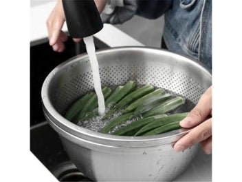 Listing 7 of 10 for 304 Stainless Steel Drain Basket Vegetable Rice Washing Basin Water Leakage