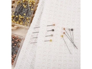 Listing 6 of 10 for 50/100Pcs Fashion Sewing Needles Colored Glass/Ceramics Head Bead Pin Stitch